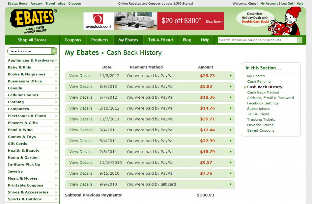 ebates earnings