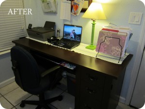 be inspired to not only clean up, but spray paint your desk