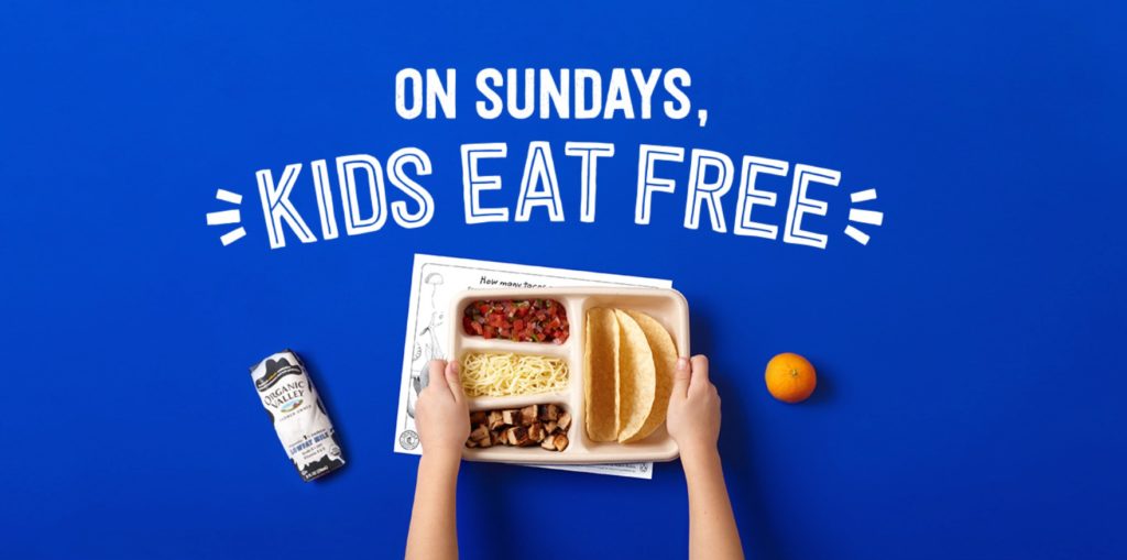 chipotle, kids eat free on sunday