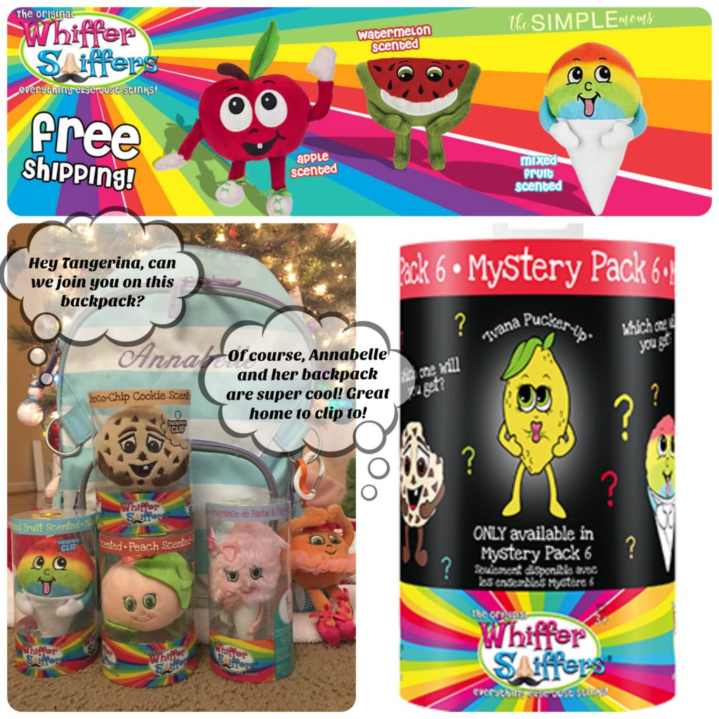 Scented plush backpack clips toy Scratch Sniff Whiffer Sniffers